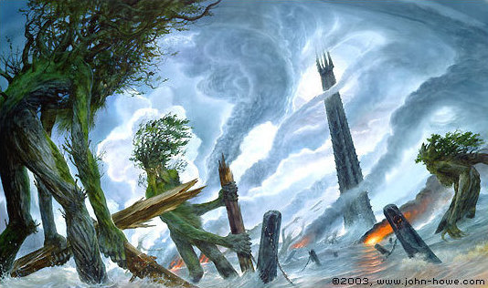 File:John Howe - The Ents Destroy Isengard.jpg