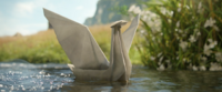 Galadriel's paper Swan-ship in the first episode of The Lord of the Rings: The Rings of Power.