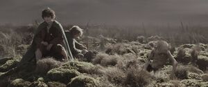 The Lord of the Rings - The Two Towers - Frodo and Sam and Gollum in the Dead Marshes.jpg